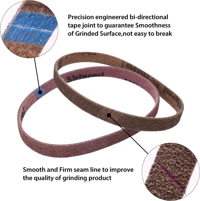 SHUTTLE GENIUS 1 x 30 Inch Sanding Belts, Nylon Non-Woven Surface Conditioning Sanding Belt 150/240 Grit, 1x30 Sander Belt for Metal Polishing, 2 Pack - Image 4
